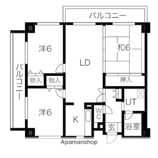 アビタシオン橋本Ⅰ【6階】の間取り