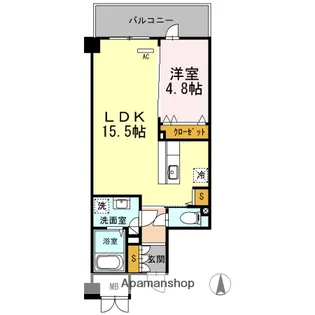 グリシーヌ【5階】の間取り