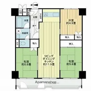 シャルム江坂【3階】の間取り