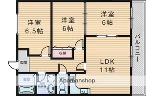 ウエストサイド緑地【3階】の間取り