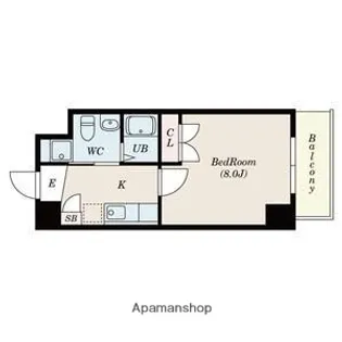 S-FORT江坂LIBERTS【2階】の間取り