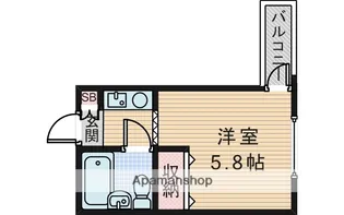 アパートメントSUITA【2階】の間取り