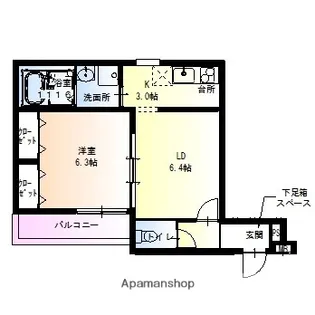 フジパレス阪急神崎川北Ⅱ番館【1階】の間取り