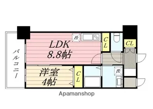 ふぁみーゆ服部天神【7階】の間取り