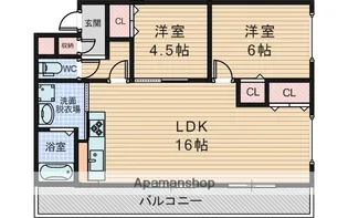 フィールドスルー司マンション【2階】の間取り