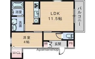 大阪府豊中市箕輪2丁目【アパート】の間取り