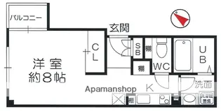 ウィステリア豊中本町【3階】の間取り