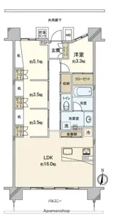 プラウド江坂サウスマーク【13階】の間取り