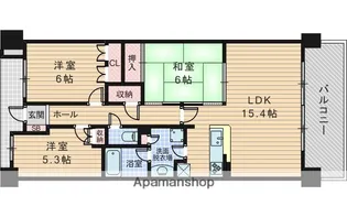 プラウド豊中服部緑地【7階】の間取り