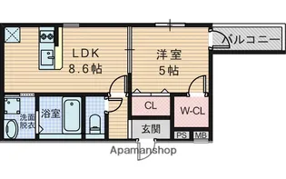 フジパレス豊中岡町【2階】の間取り