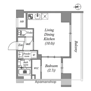 1LDKの間取り画像