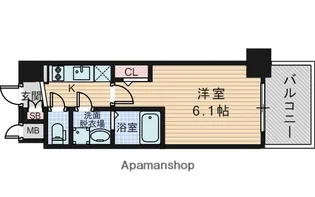 エスリード新北野アーデル【9階】の間取り