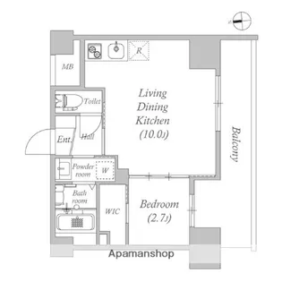 アドバンス江坂ラシュレ【9階】の間取り