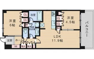 ローレルスクエアOSAKA LINK【14階】の間取り