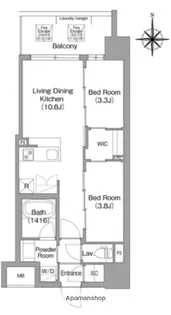 コンフォリア・リヴ東三国駅前ソルテラス【2階】の間取り