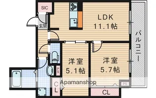 PARK DE VERT ESAKA【4階】の間取り