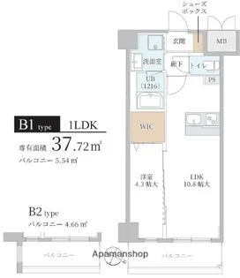 ベルエール江坂【1階】の間取り