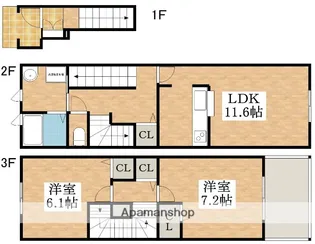メゾン−15【2階】の間取り