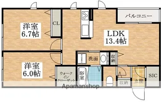 ソレイユ【2階】の間取り