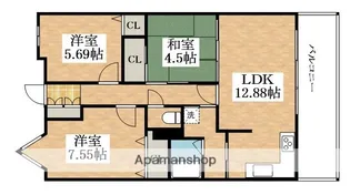 エスリード松原松ヶ丘【6階】の間取り