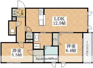 ベントメリディオナーレ【1階】の間取り