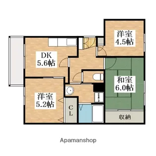 サンガーデン北川Ⅱ【2階】の間取り