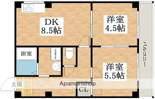 スリーフレンド河合【1階】の間取り