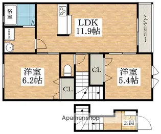 ラ・フルールⅡ【2階】の間取り
