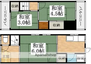大阪府松原市天美北5丁目【テラスハウス】の間取り