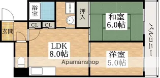 サンハイム天美【3階】の間取り