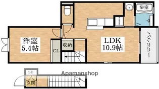 1LDKの間取り画像