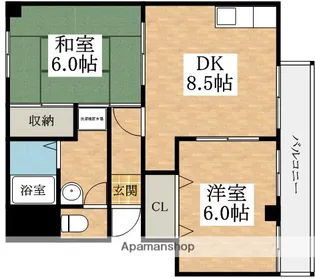 マンションアルカディア【1階】の間取り