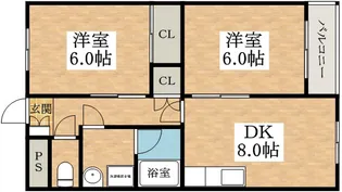 ライクホース三宅【1階】の間取り