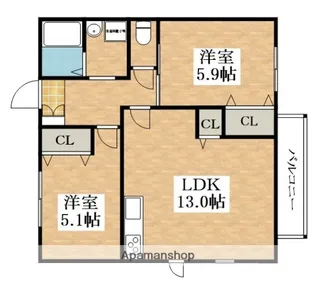 イートンパレス松原【2階】の間取り