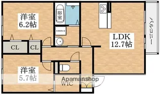 アムールエステート【1階】の間取り