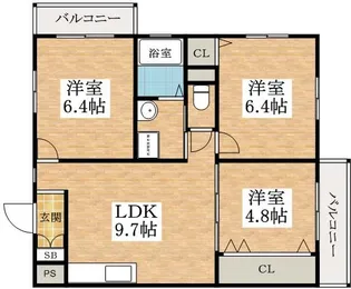 ベルドミール天美【5階】の間取り