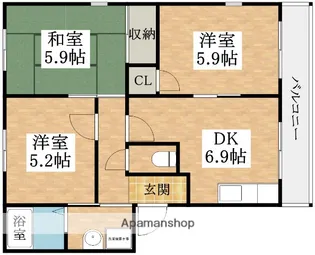 ヴィラコート壱番館B棟【2階】の間取り