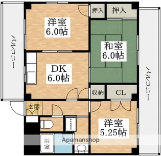 シャト−松ヶ丘【3階】の間取り