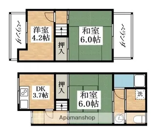 大阪府松原市天美東7丁目【テラスハウス】の間取り