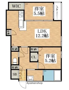 シャーメゾンアルル【2階】の間取り