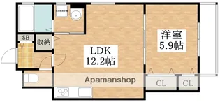 クリエオーレ照ヶ丘Ⅱ【3階】の間取り