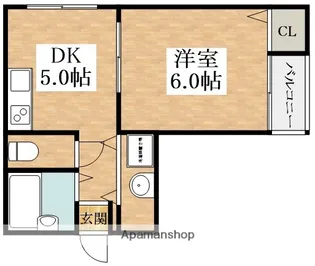 ラルゴハイツ【1階】の間取り