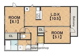 サンシャイン喜連【1階】の間取り