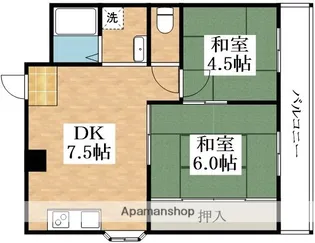 プリンスヴィラ東住吉【2階】の間取り