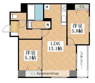 シエロ アズール【6階】の間取り