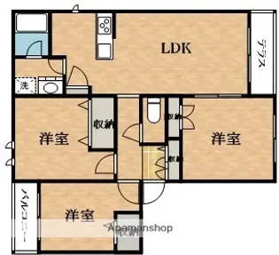 2LDKの間取り画像