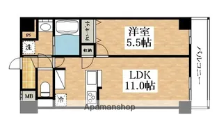HABITAT平野 (ハビタットヒラノ)【6階】の間取り