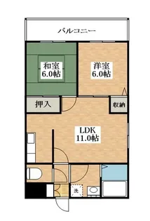 エクセル針中野【4階】の間取り
