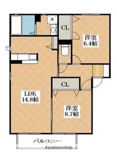 イーストヴィラ【2階】の間取り