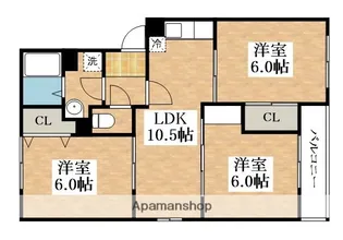 プレザント花田【3階】の間取り
